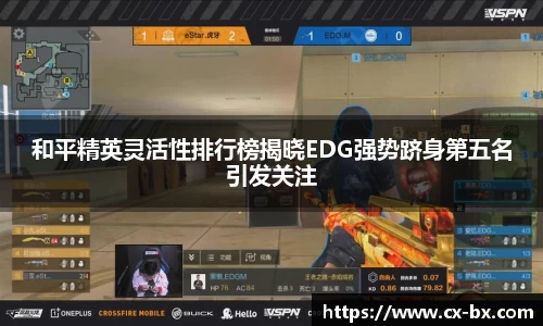 和平精英灵活性排行榜揭晓EDG强势跻身第五名引发关注